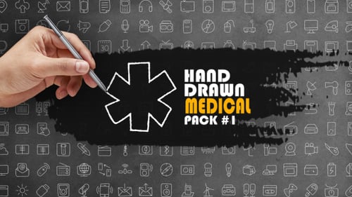 Animated Hand-Drawn Sketch Medical Icons Reveal Pack
