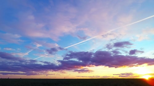 Golden Sunset Time-Lapse over Open Field