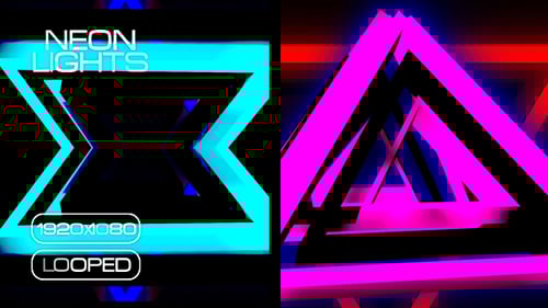 Abstract Neon Geometric Shapes Loop Background Pack