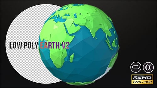 Low Poly Earth Globe Spinning Animation