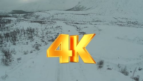 Alone Car On The Snowy Road