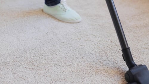 Vacuum Cleaner on Rug in a Home