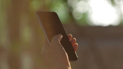Using Black Smartphone