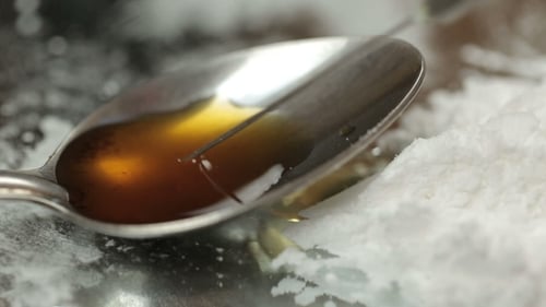 Narcotic Use Spoon And Syringe