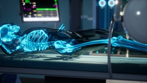 Human Skeleton Bones Scan Exam in Lab