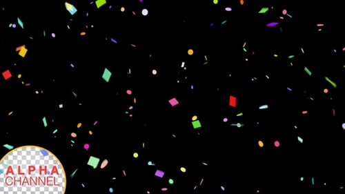 Confetti Falling Alpha Channel 4K