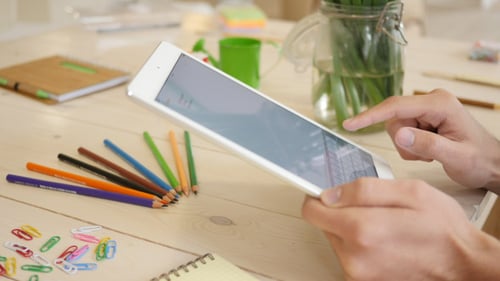 Texting Email on Tablet