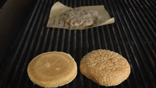 Cooking Burgers In a Fastfood Restaurant