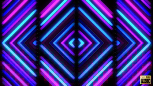 Dynamic Neon Geometric Light Show Loop Background