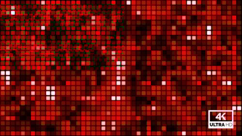 Dynamic Red Square Grid LED Tech Background Loop