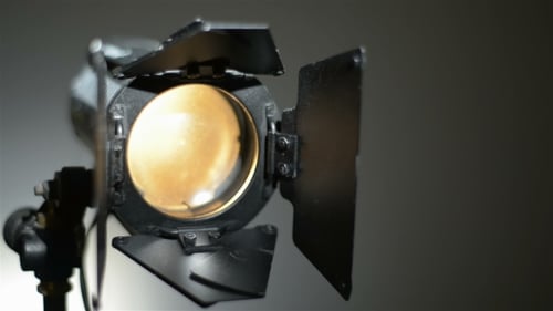 Bright Fresnel Light Used for Film Production