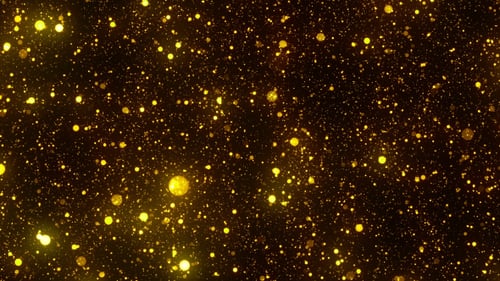 Golden Glittering Particles Flowing Background Loop
