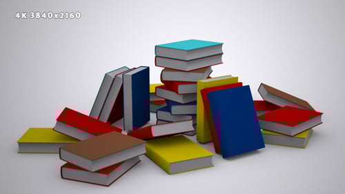 Animated Stacks of Colorful Books for Education and Learning