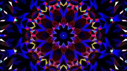 Vibrant Morphing Abstract Kaleidoscope Pattern Loop