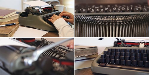 Typing on a Vintage Typewriter Machine