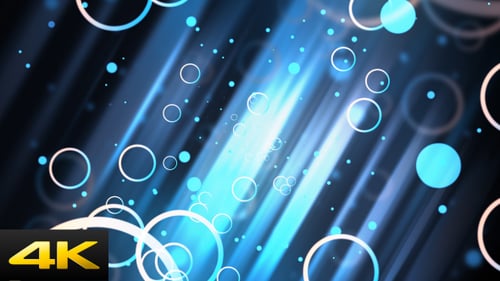 Abstract Blue Glowing Circles and Dots Background