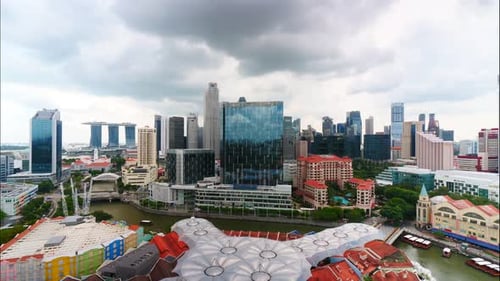 Time lapse of Building in Singapore city