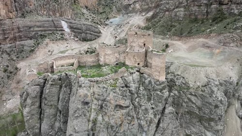aerial ancient castle rocks