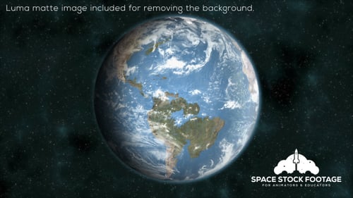 Realistic Rotating Earth Planet in Space Animation