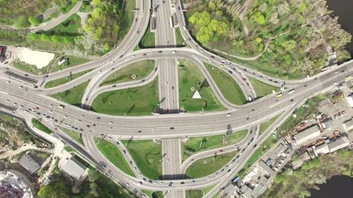 The Turnover Of The Camera Above The Highway