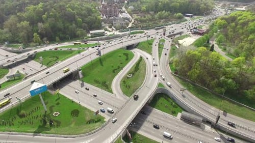 Aerial View Of Highway Interchange In Kyiv
