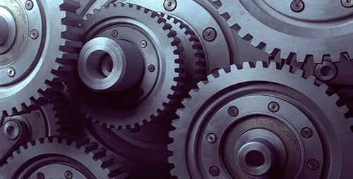 Rotating Metal Gears Industrial Machinery Animation