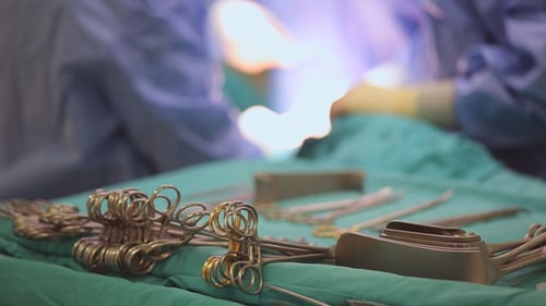 Surgical Tools on Table During Operation
