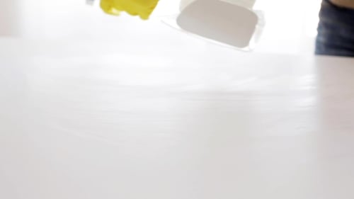 Surface is Sprayed and Wiped Clean