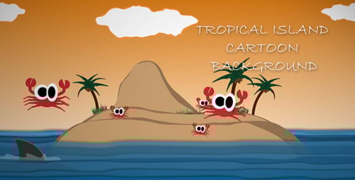 Tropical Island Cartoon Background