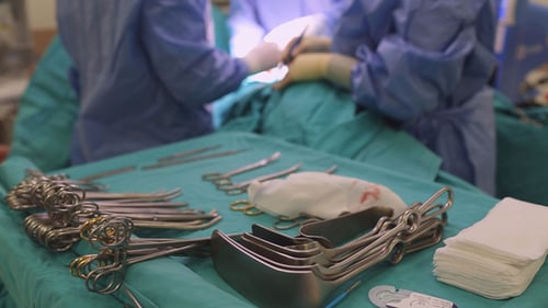 Surgical Tools Before a Hospital Operation