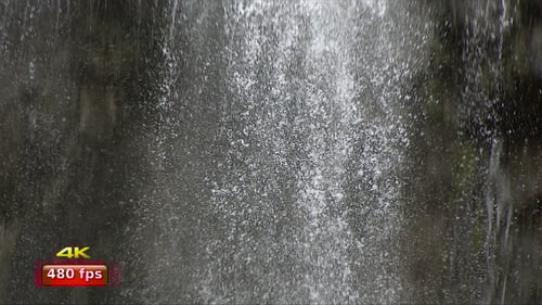 Waterfall Cascading Down Rocks in Nature