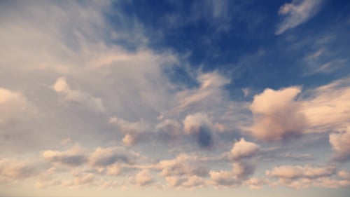 Time-Lapse Serene Clouds Moving Across Blue Sky
