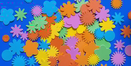 Fundo azul com apliques