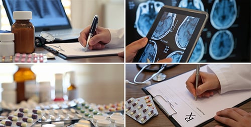 Doctor Reviews Scans, Writes Prescription in Office