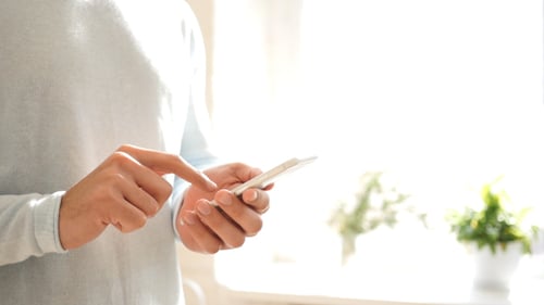 Typing , Texting Or Sending Sms On Smartphone