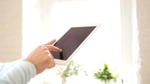 Man Using Touchpad in the Office