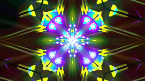 Abstract VJ Loop of Geometric Neon Kaleidoscope Lights