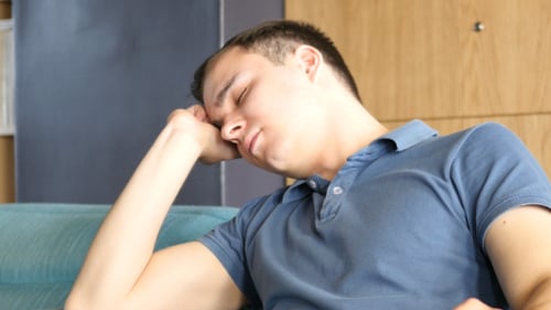 Tired and Sleeping Man