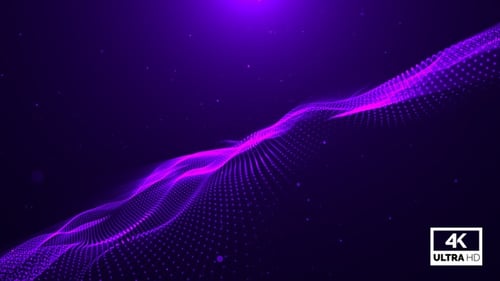 Futuristic Purple Particle Wave Abstract Background