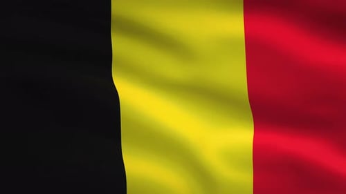 Waving Belgium National Flag Seamless Loop Animation