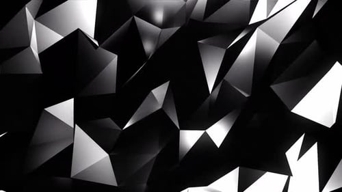 Dynamic Abstract Black and White Polygonal Background Loop