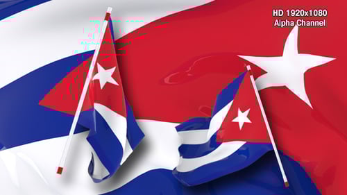 Realistic Waving Cuba Flag Motion Graphic