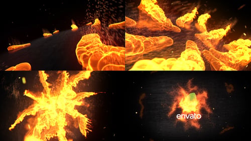 Fiery Explosion Logo Reveal Opener with Dynamic Particles