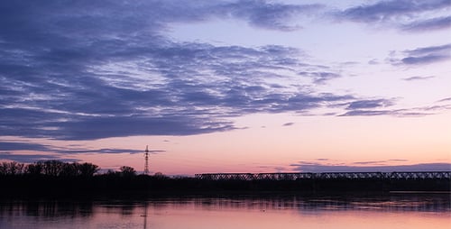 Railway Bridge at Sunset