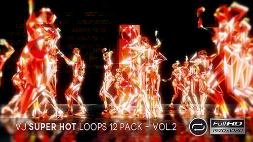 Abstract Geometric Dancing Figures with Dynamic Color Changes