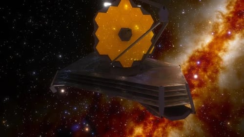 James Webb Telescope Deployment in Deep Space