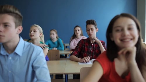 Students With Notebooks On Lesson At School 8