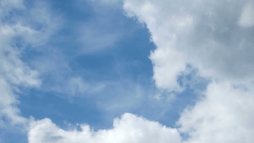 Blue Sky with White Clouds Moving Slowly