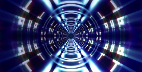 Futuristic Geometric Light Tunnel Loop Background