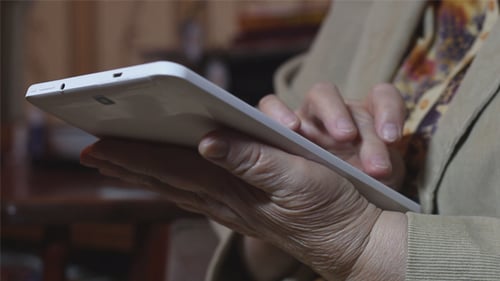 Elderly Woman Using a Tablet